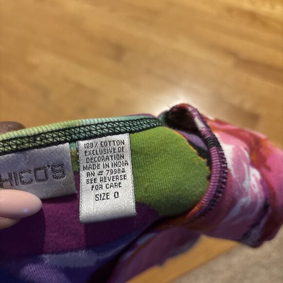 Vintage Chico's Tank Top Womens Small (0) Multicolor Patchwork Artsy Boho - Picture 6 of 6